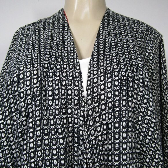 VTG 80s 90s KIMONO REVERSIBLE ART TO WEAR Boho Hand Made Jacket Festival M - Picture 8 of 11